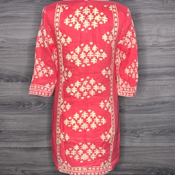 J.Crew Linen Coral Java Shift Dress Size 6 - Picture 5 of 7